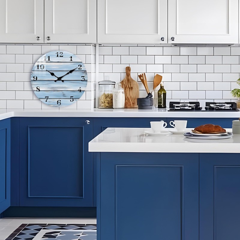 Wooden Wall-Clocks for Kitchen - Silent Non Ticking Wall Clocks