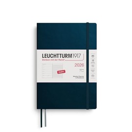 LEUCHTTURM1917 372680 Weekly Planner & Notebook Medium (A5) 2026, Softcover, 12 Months, Deep Sea, English