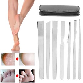 Juego de 13 Cuchillos de Pedicura para el Hogar, Cuchillo de Uñas Encarnadas de Acero Inoxidable para el Hogar, Juego de Herramientas de Pedicura para Eliminación de Callos de Piel Muerta, Raspador de