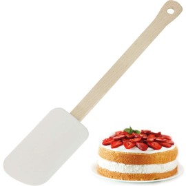 Westmark Teig-/Küchenschaber/Backspachtel, Holz/Naturkautschuk, Woody, Hellbraun/Weiß, 30832270, 27.4 x 5.3 x 1 cm