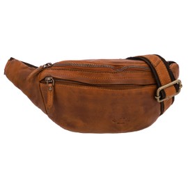 Gusti Spencer Leather Belt Bag for Men and Women, Bum Bag, Shoulder Bag, Brown Leather, brown, Retro