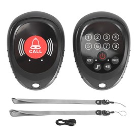 Wireless Caregiver Pager Call Button Professional Rechargeable 3280.8ft Long Range Nurse Call System for Elderly Patient Monitoring SOS Alarm System Black