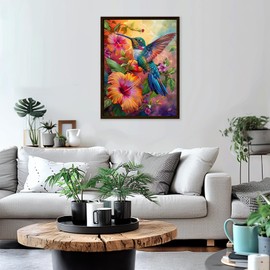 GHHKUD 5D Diamond Painting Kits for Adults, Bird and Flower Diamond Art Kits for Beginners, DIY Full Drill Diamond Art Stitch, Diamond Art Canvas Painting Pictures for Home Wall Decor, 30 * 40CM