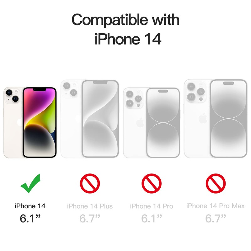 JETech JETech Hlle fr iPhone 14 6,1 Zoll, Nie Vergilbung