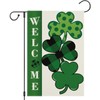 Girlly St Patricks Day Shamrocks Garden Flag Double Sided 12x18