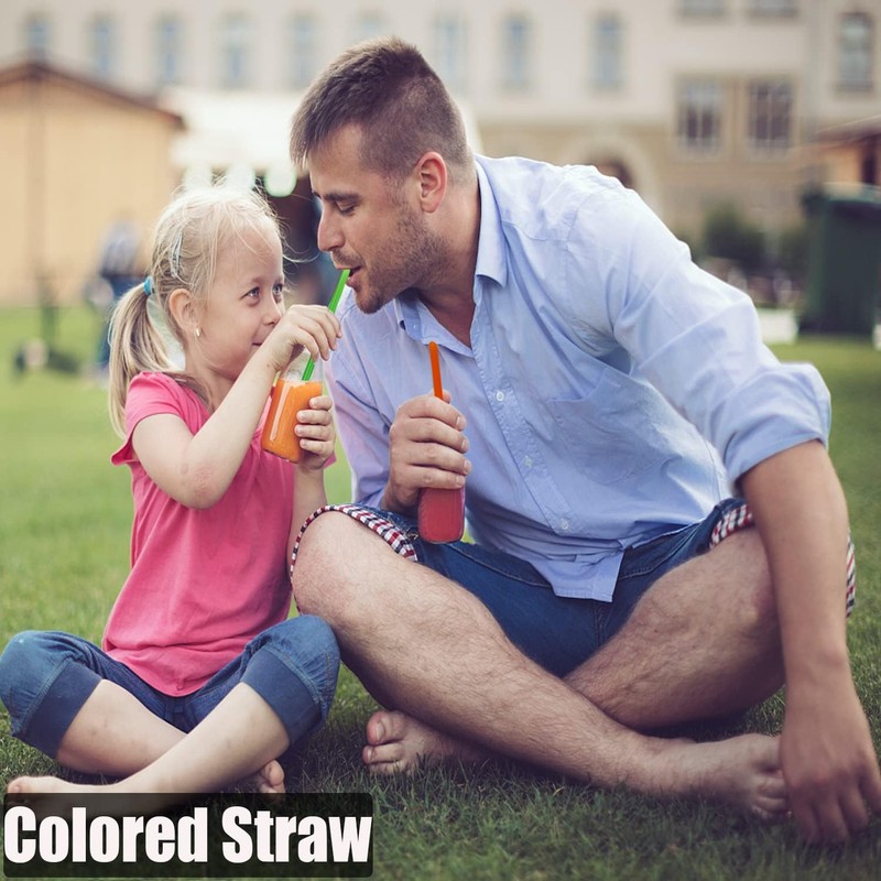 100 Pcs Colorful Plastic Long Disposable Drinking Straws.(0.23''diameter and 10.24"long)