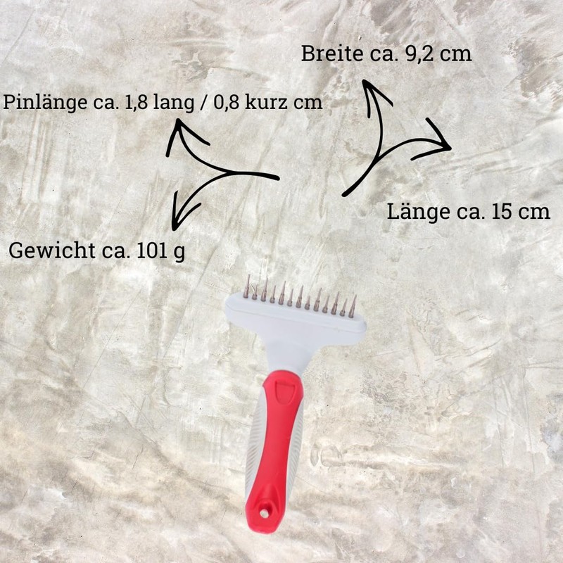 EHASO Durable Dog Detangling with Red Teeth Approx. 9 cm