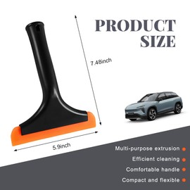 Wevdn Small Silicone Window Squeegee, Car Windshield Silicone Squeegee, Auto Windshield Water Blade Scraper with 5.9 Inch Blade and Non-Slip Handle for Window, Mirror, Glass Door (Black)