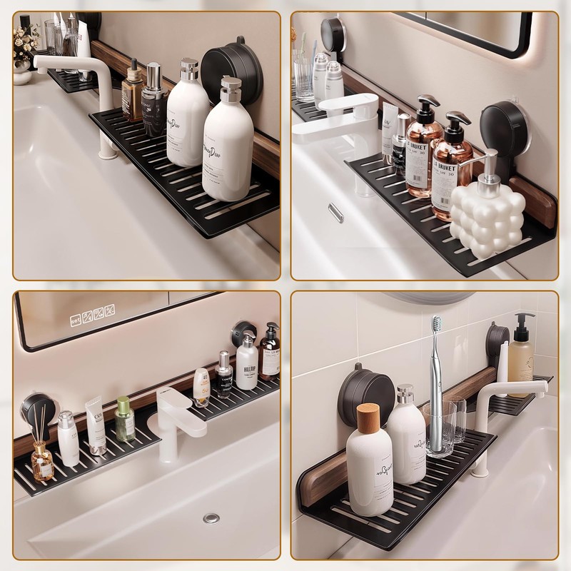 Bathroom Sink Shelf Over Faucet, No Drill 20 Inch Shower