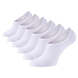 NORDCAP Pack of 6 Deep Trainer Socks for Men and Women, Practical Socks Set with Comfort Waistband, Breathable & Moisture Regulating, Size 35-46, White