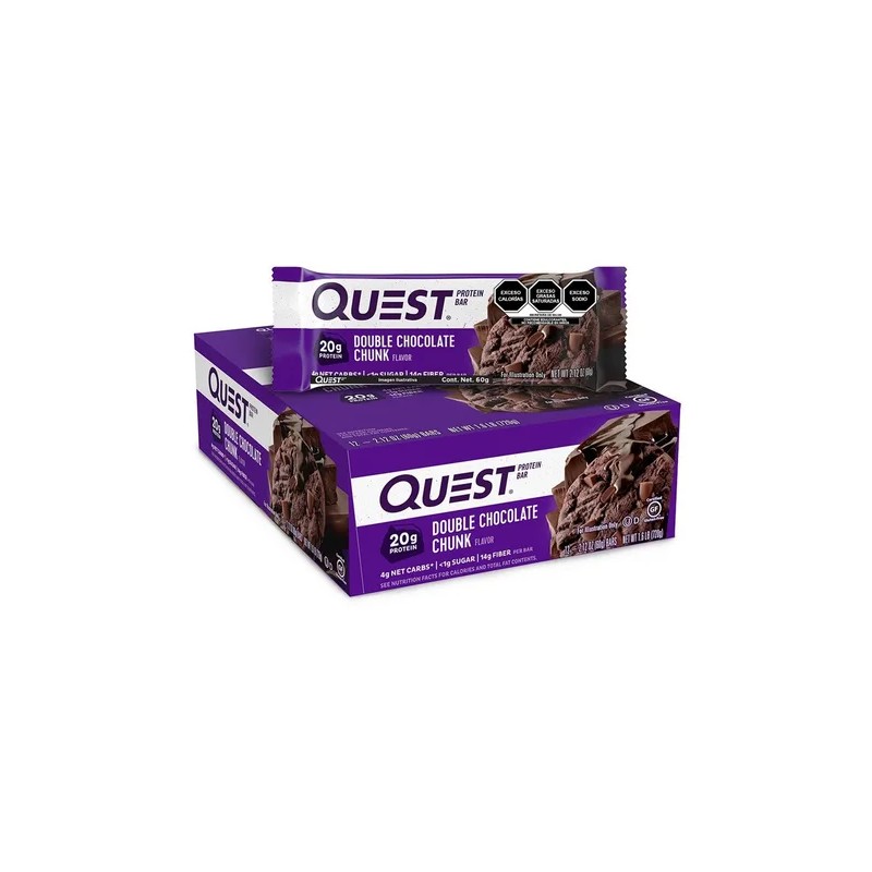 Barra De Proteína Quest Nutrition Sabor Doble Choco En Trozos