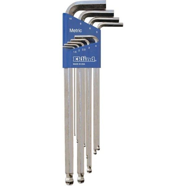 EKLIND 17709 Bright Ball-Hex-L Key Allen Wrench - 9Pc Set