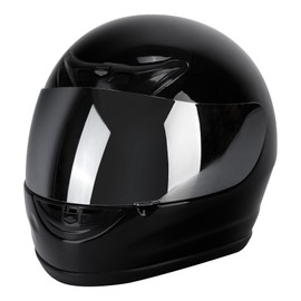 TCMT Gloss Black DOT Flip up Full Face Street Dirt Bike ATV Off-Road Motorcycle Motocross Helmet with Open Face Sun Shield