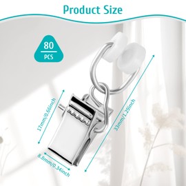 80Pcs Curtain Clips- Metal Hanging Hooks with Flexible Rollers