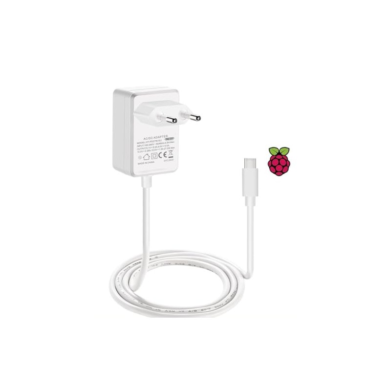 Raspberry Pi 5 Power Supply, 5.1V 5A 27W PD Power