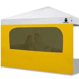 Canopy Sidewall with Window Fits 10x10 Straight Leg Canopy Tents, Outdoor Instant Popup Canopy Sidewalls, 1 Pack (Actual Size: 120" W x 76" H, Orange with Silver Coating)