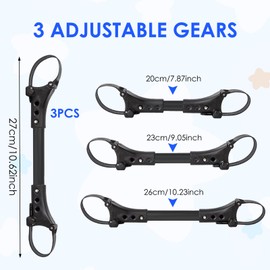 Pack of 3 Twin Pushchair Connectors, Double Pram Connectors Made of Aluminium Alloy, Converts Two Single Pushchairs into One Double Pram, Black