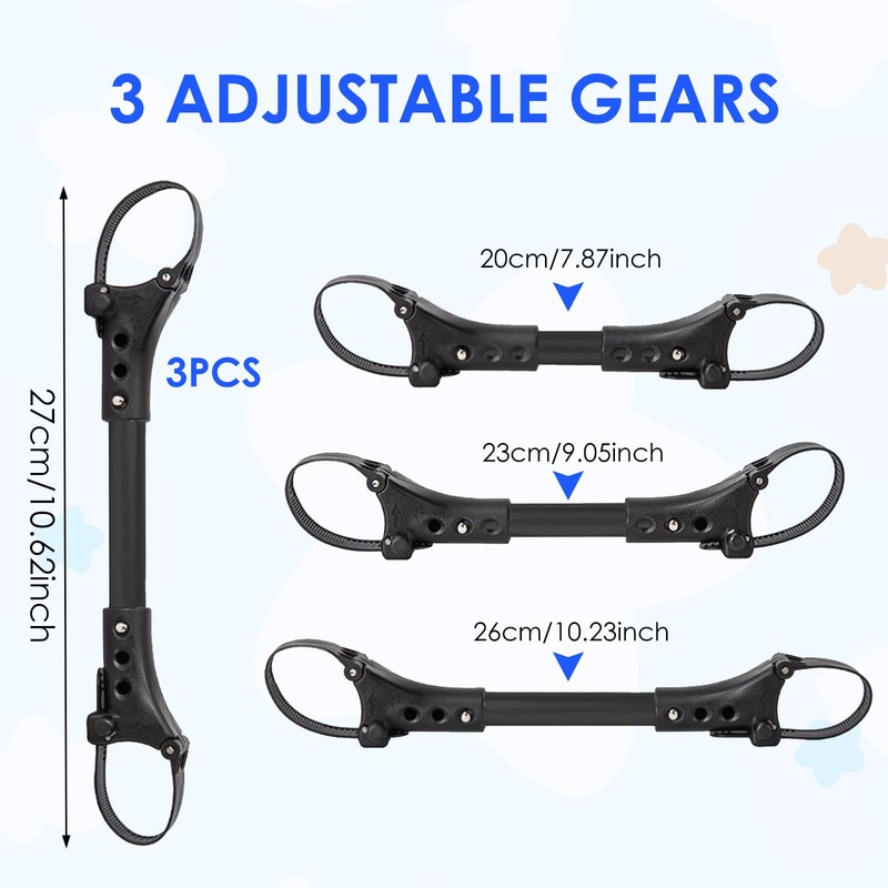 Pack of 3 Twin Pushchair Connectors, Double Pram Connectors Made