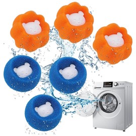 Pet Hair Remover Washing Machine, 6 Washing Balls, Washing Machine, Pet Hair, Lint Ball for Washing Machine, Hair Remover Washing Machine, Reusable Lint Balls for Washing Machine, Lint Catcher Washing