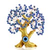 8'' Turkish Blue Evil Eye Tree Golden Feng Shui Decor
