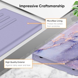 Fintie Universal Case for 9-11 inch Tablet - [Hands Free] Multi-Angle Viewing Stand Cover for Urao C107, ECOPAD, Coopers CP10, SHARECLOUD P10, Revvl Tab 2 and More 9" 10" 11" Tablets, Lilac Marble