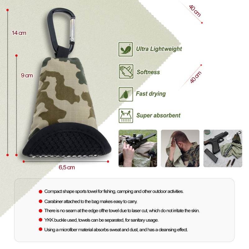 BW Bundeswehr Camo Buddy Towel Microfibre Cloth Super Absorbent Quick