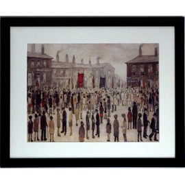 Stateoftheart-uk L S Lowry Print - A PROCESSION - On Textured Art Paper - 21 x 17inch Black Frame with White Mount and Large Image