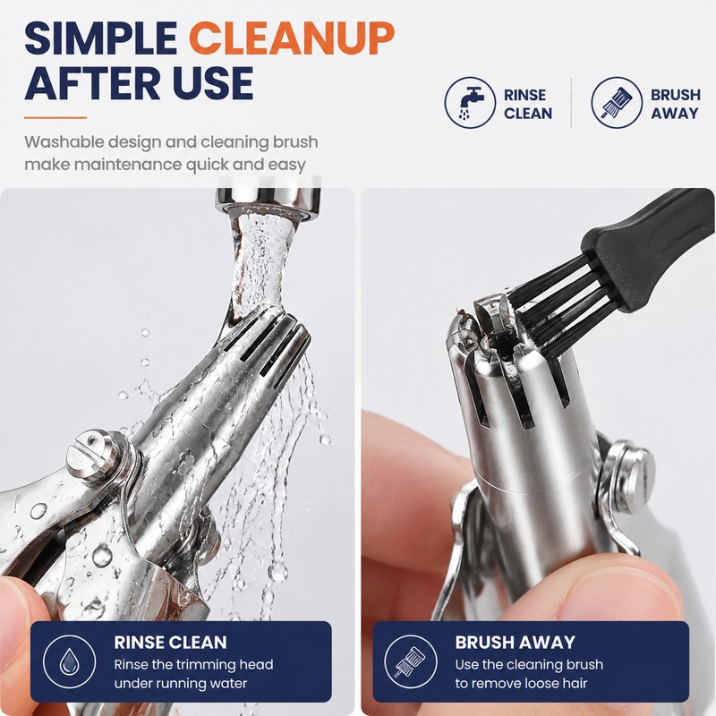 Manual Nose & Ear Hair Trimmer for Grooming – Stainless