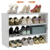 3-Tier Small Shoe Rack Organizer for Closet, White Expandable Shoe