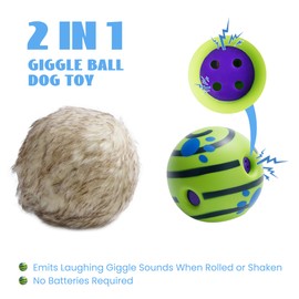Nocciola Wobble Giggle Ball for Dogs, Interactive Dog Toys for Boredom, Squeaky Ball Dog Toys to Keep Them Busy, Pet Toys for Small Medium Large Dogs, Fun Giggle Sounds When Rolled or Shaken (S)