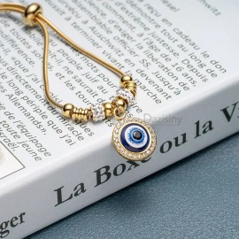 Dazisiny Collar Y Pulsera Ojo Turco De Acero Inoxidable Para Mujer