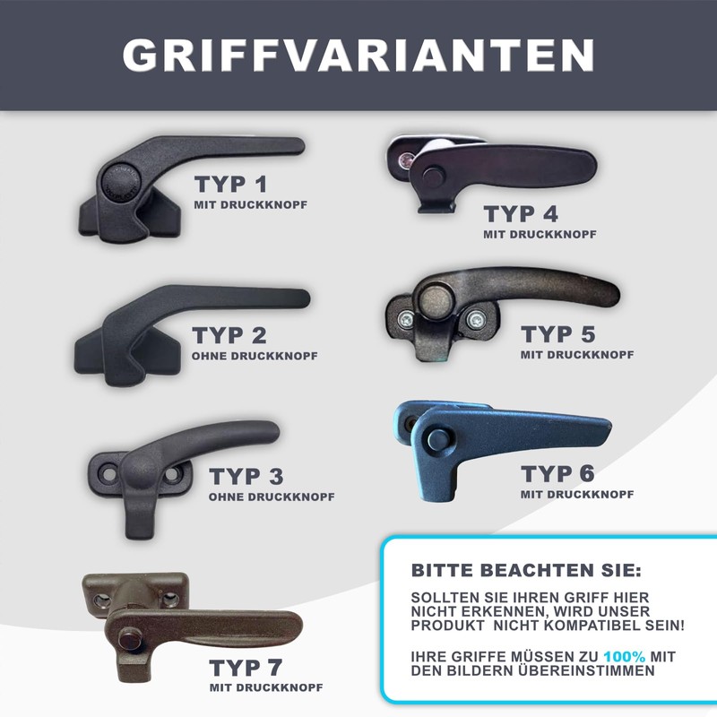 3D-Druck Camper Window Locks in Black/Burglary Protection/Latch for Dometic Seitz