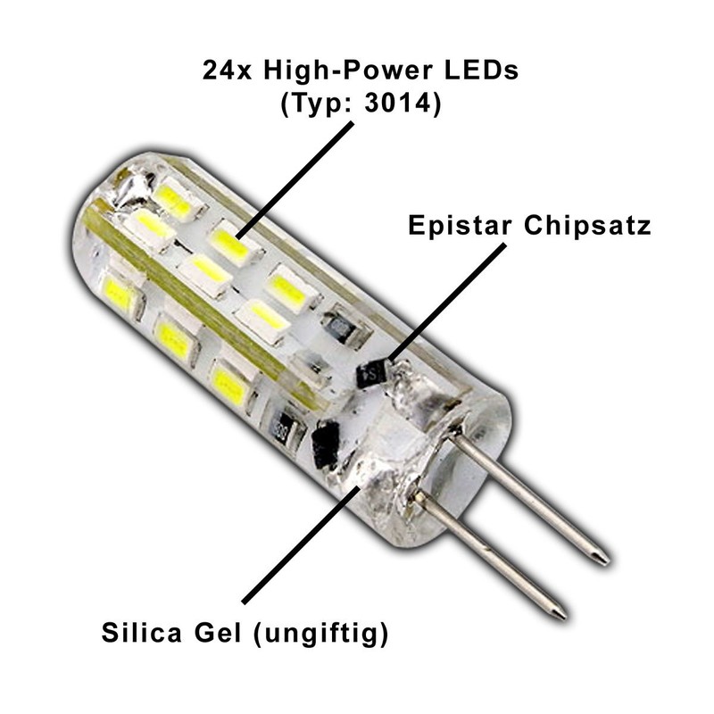 3x G4 LED 1.5 W Dimmable Daylight White 5000 K