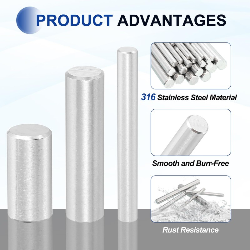 sourcing map 12 Pcs 6 x 35 mm 316 Stainless