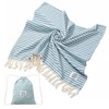 Turquoise Turkish Beach Towel Oversize 100cm x 180cm with Carry