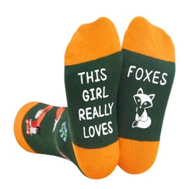 Zmart Cute Fox Gifts for Kids - Funny Crazy Novelty Socks for Girls 7-9 Years Old, Animal Socks
