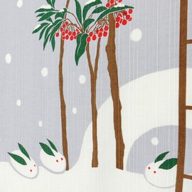 Hamamonsama Cloth (Furoshiki, 19.7 inches (50 cm)), Manryo and Snow Rabbit