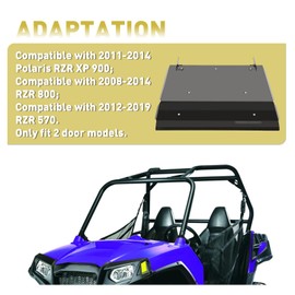 KUAFU Aluminum Black Roof Compatible with 2008-2016 Polaris RZR 570/800/800 S/XP 900 2 Door Model Hard Top Roof