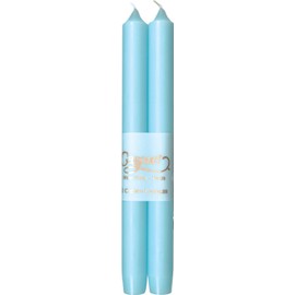 Caspari Straight Taper Candles in Aqua Blue - 12 Per Box