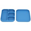 Baby Silicone Divided Food Plate with Lid Drop Resistant Suction