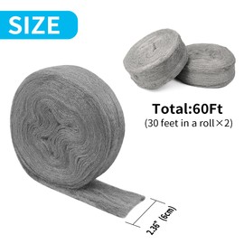 Steel Wool Roll, Flexible Stainless Steel Wool Rolls Interstice Hole Filler, Barrier Wire Mesh Hole Fill Fabric, Control Gap Filter Keep Animals Away from Holes for House Garage