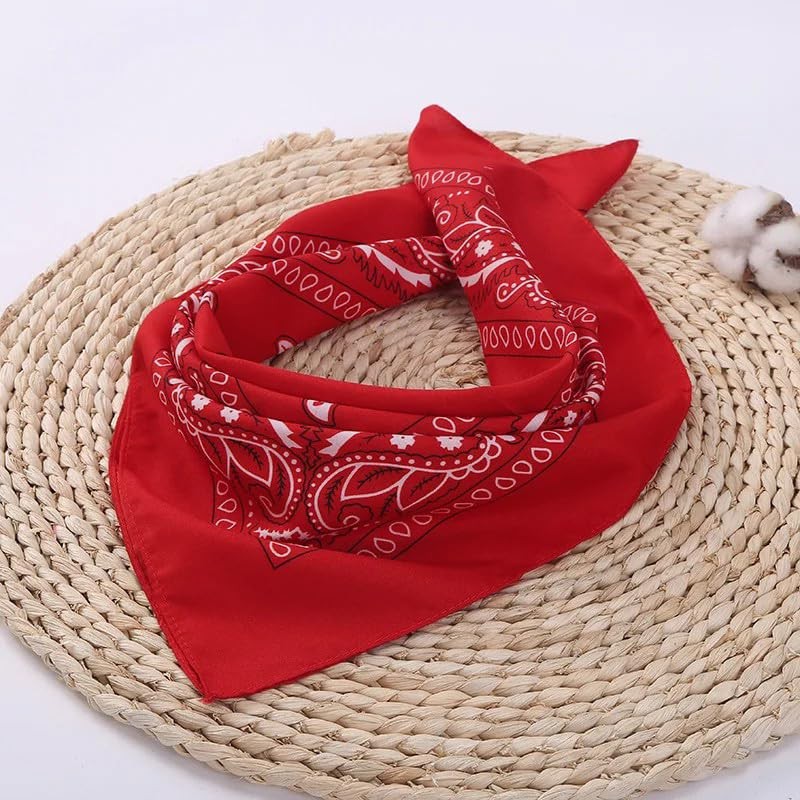 combocube 12 Pack(one dozen) Multi-Purpose novelty Red Cotton Paisley Cowboy