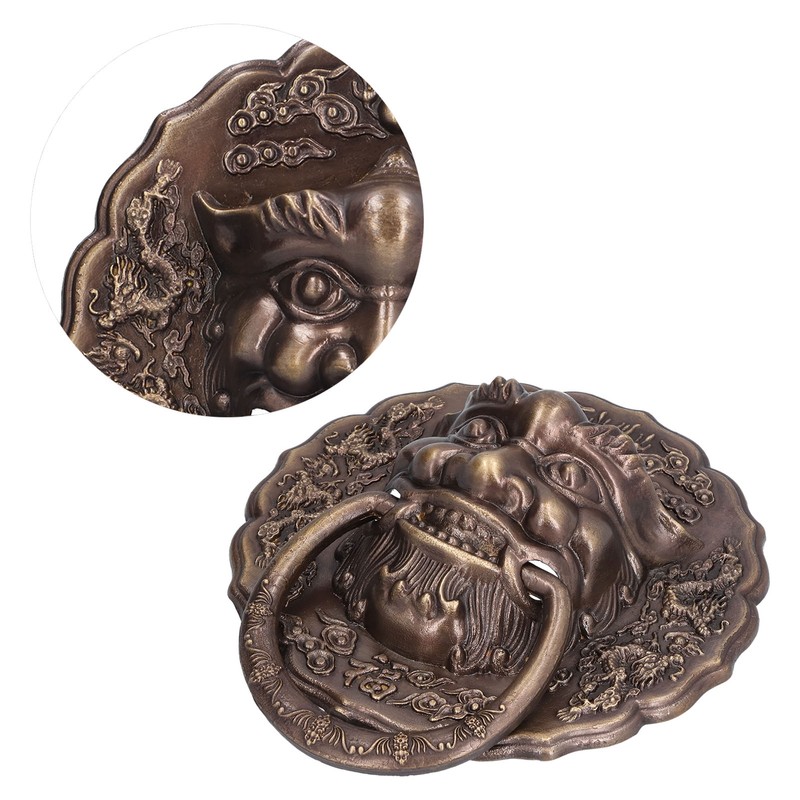 Black Door Knocker Handle Brass Double Door Pull Hardware Accessory