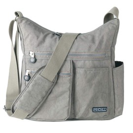 MHCNLL Crossbody Bag with Anti Theft RFID Pocket - Women Lightweight Water-Resistant Purse (light grey)