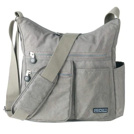 MHCNLL Crossbody Bag with Anti Theft RFID Pocket - Women Lightweight Water-Resistant Purse (light grey)