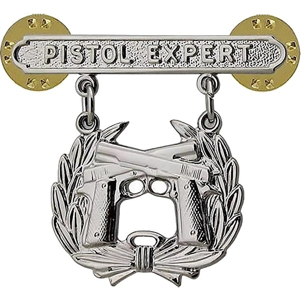 US ARMY Marine Corps PISTOL QUALIFICATION EXPERT Shooting Badge Pin