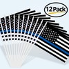 Anley Thin Blue Line USA Mini Flag 12 Pack -