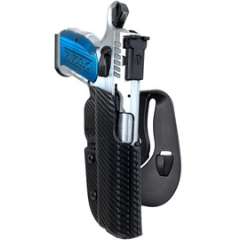 Black Scorpion Outdoor Gear OWB Kydex Paddle Holster fits Tanfoglio Stock 2 | Outside The Waistband Concealed Carry Holster (Carbon Fiber)