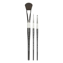 Pan Art Synthetic Brush Set No.00-04 - Allround - 3 Piece Set - Ideal for Painting & Detailing