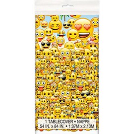 Emoji Plastic Tablecloth, 84" x 54"